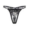 Subblime - Ensemble 3 Pièces Soutien-Gorge + String + Jarretière Imprimé Floral Noir S/M